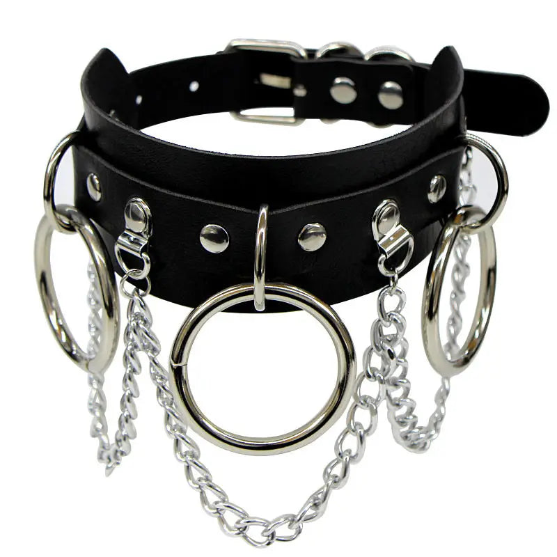 Sexy Spike Punk Collar Leather Choker Necklace Bondage Goth Jewelry Women Party Club Gothic Necklace Accessories Festival Choker