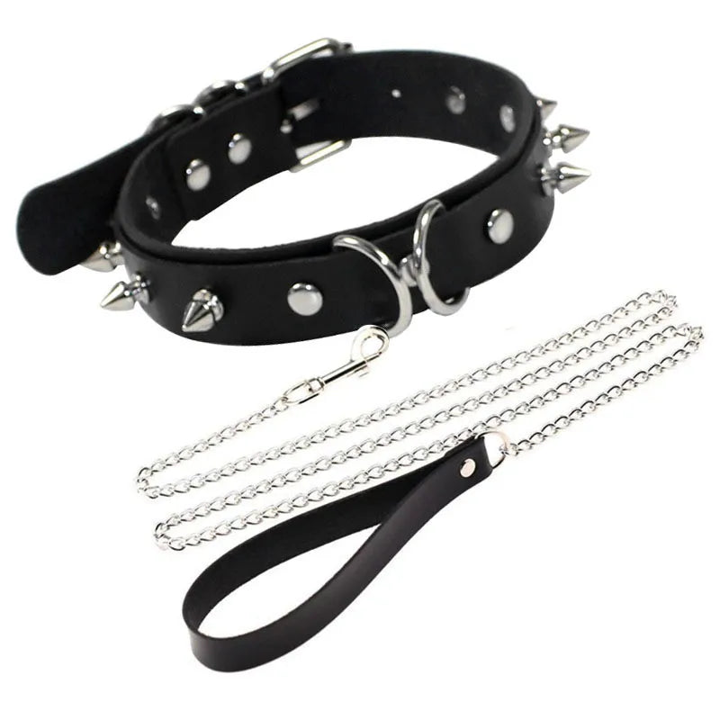 Sexy Spike Punk Collar Leather Choker Necklace Bondage Goth Jewelry Women Party Club Gothic Necklace Accessories Festival Choker