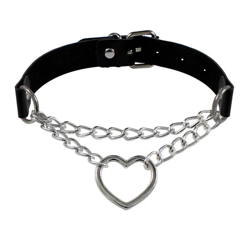 Sexy Spike Punk Collar Leather Choker Necklace Bondage Goth Jewelry Women Party Club Gothic Necklace Accessories Festival Choker