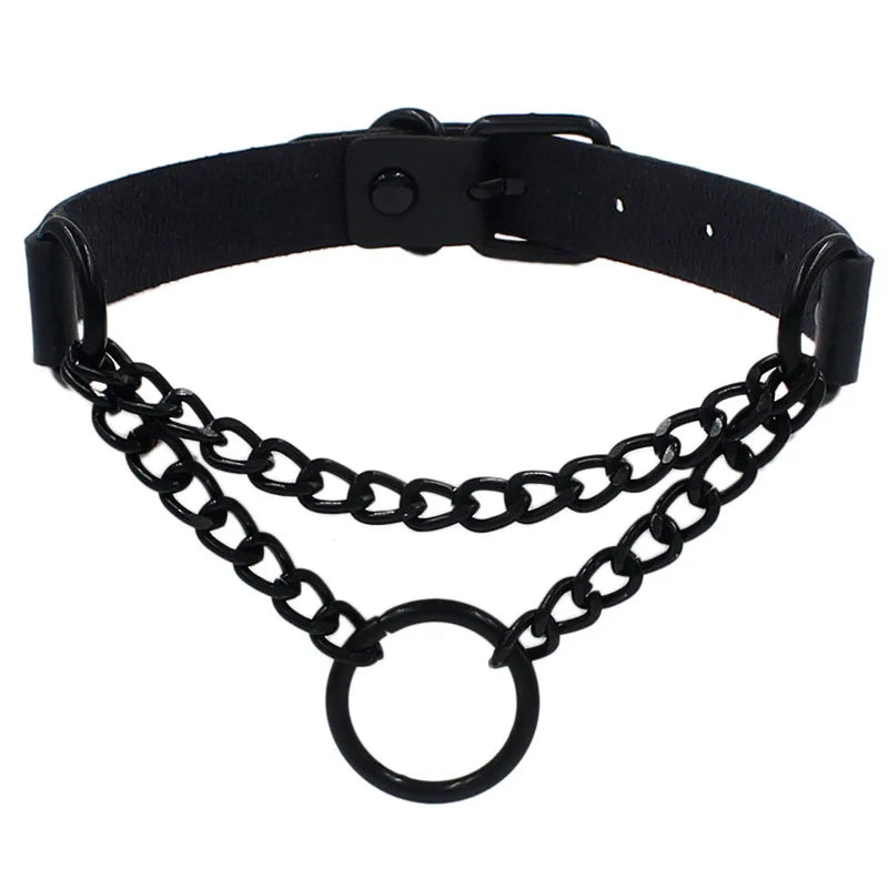 Sexy Spike Punk Collar Leather Choker Necklace Bondage Goth Jewelry Women Party Club Gothic Necklace Accessories Festival Choker