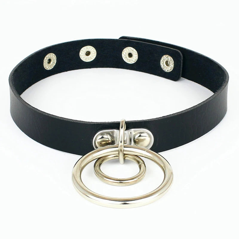 Sexy Spike Punk Collar Leather Choker Necklace Bondage Goth Jewelry Women Party Club Gothic Necklace Accessories Festival Choker
